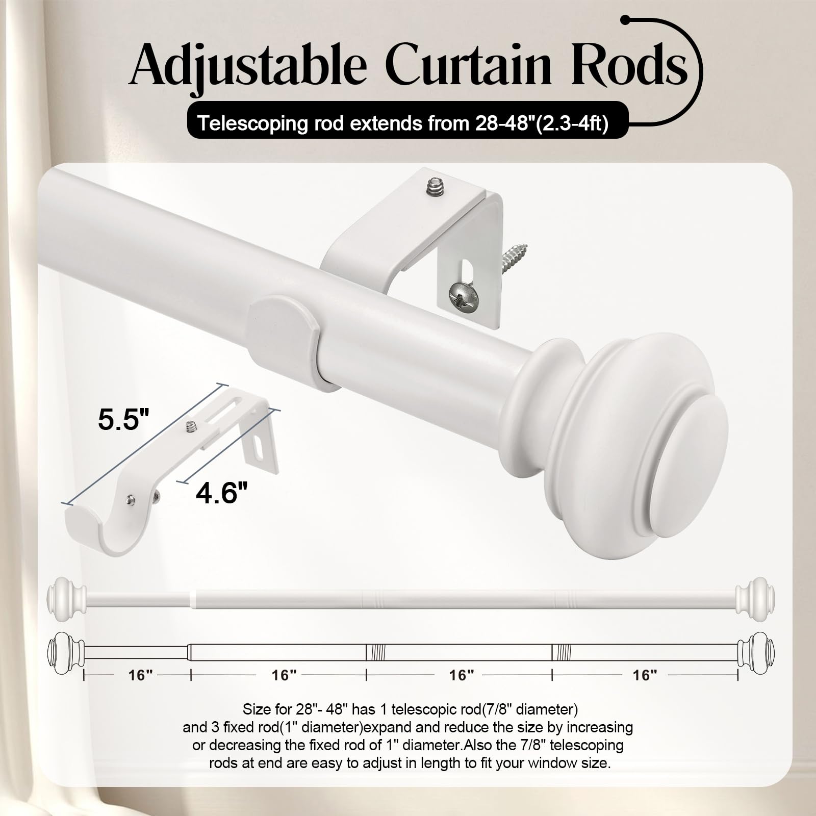 SIMEWIN wall brackets ensure secure curtain mounting