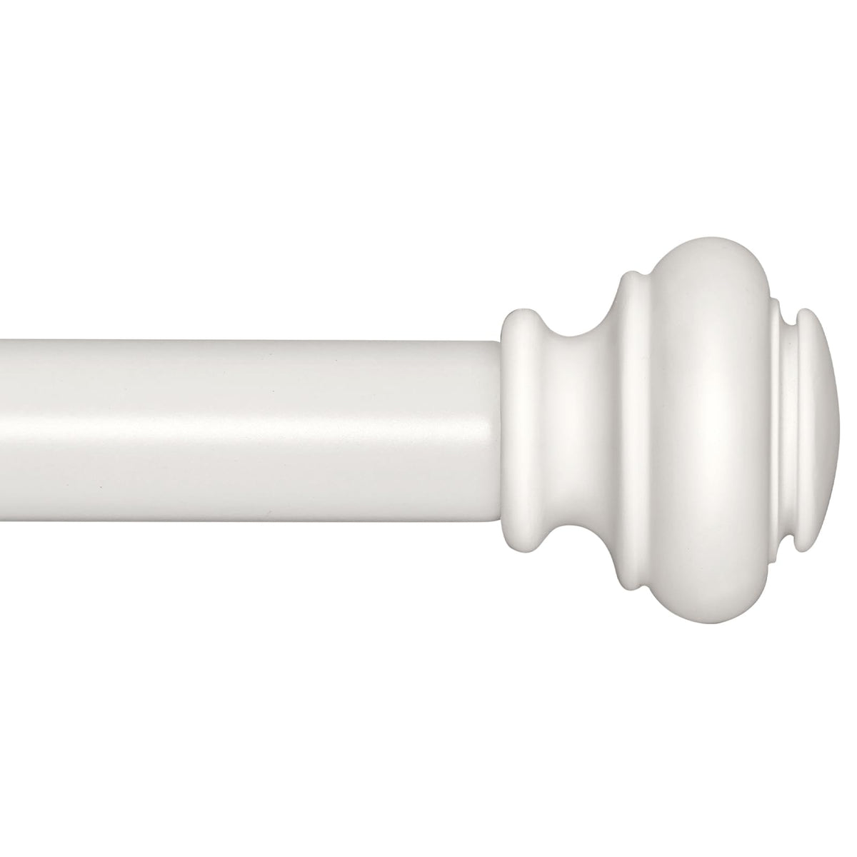 SIMEWIN heavy-duty white curtain rods package with brackets for installation