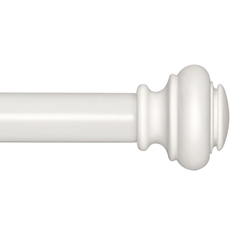 SIMEWIN heavy-duty white curtain rods package with brackets for installation