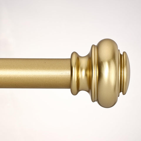 SIMEWIN gold outdoor patio curtain rod in an exterior setting