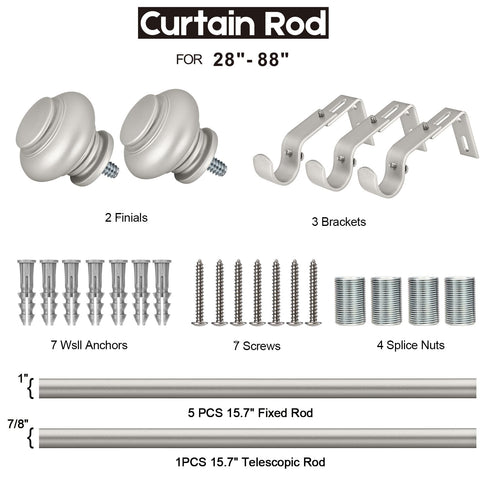 SIMEWIN adjustable rod fits 48-84 inch windows for versatile spaces.