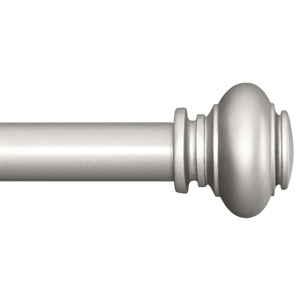 SIMEWIN silver curtain rod extendable from 48 to 84 inches for flexible window coverage.