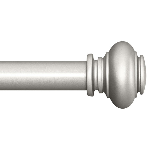 SIMEWIN silver curtain rod extendable from 48 to 84 inches for flexible window coverage.