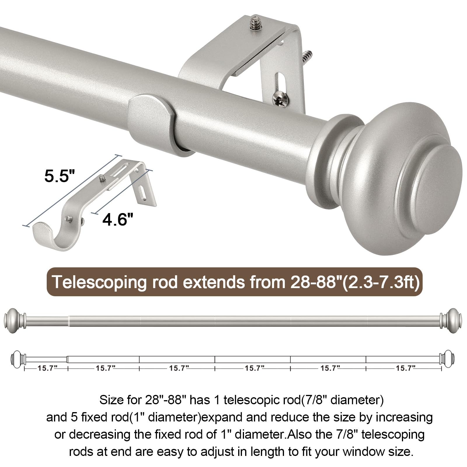 SIMEWIN silver finish coordinates with chrome and nickel hardware.