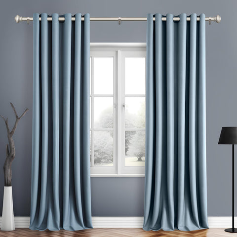 SIMEWIN silver curtain rod single-rod set for clean, simple mounting.