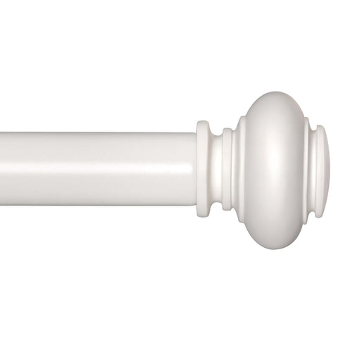 SIMEWIN white curtain rods assembled to fit 28-48 inch windows with secure mounting.
