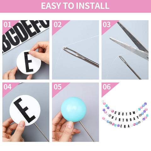 Simgoing disco balls and foam circles add sparkle to banners