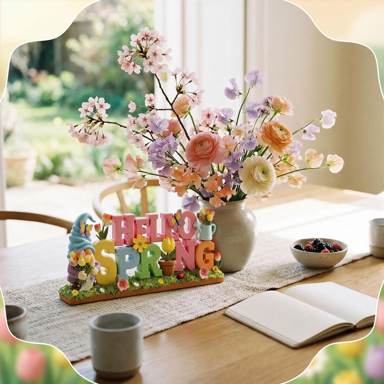 Simgoing Hello Spring gnome decor brightens kitchen counters and windowsills