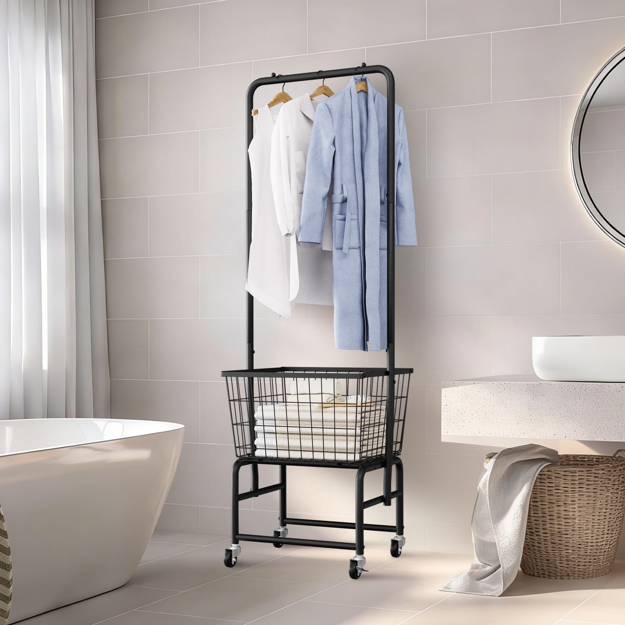 SIMHOMSTOR laundry hamper organizer boosts storage and sorting