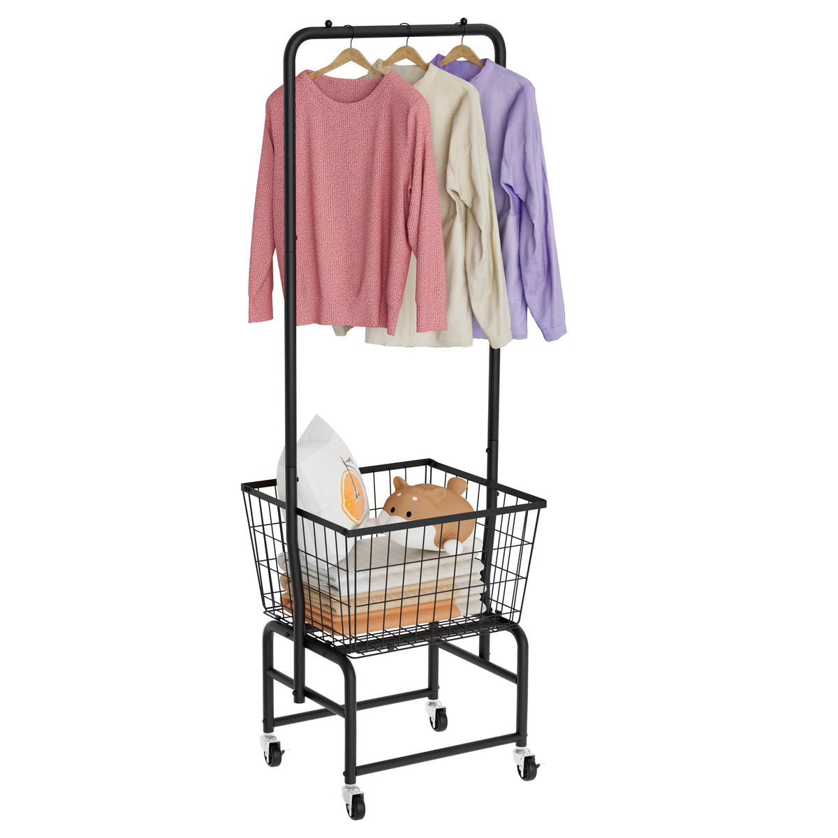 SIMHOMSTOR rolling laundry cart with wheels for easy home transport
