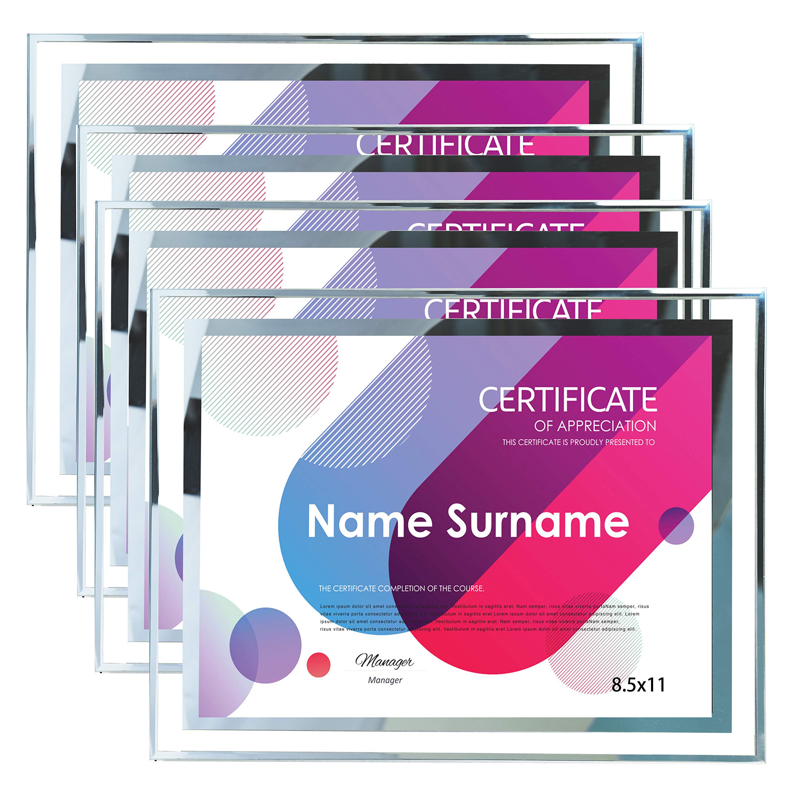 SIMON'S SHOP 4-pack 8.5x11 diploma frame with clear glass protects certificates.