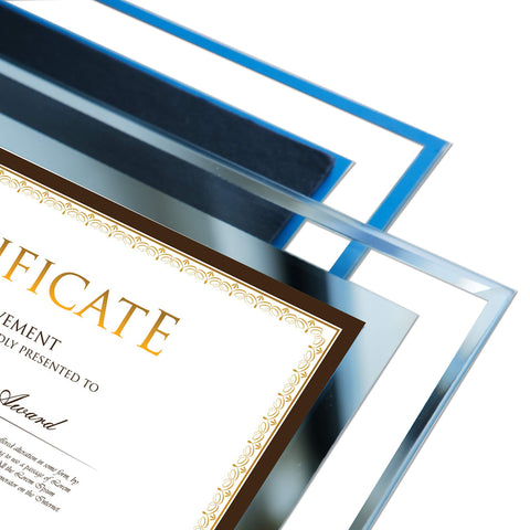 SIMON'S SHOP glass diploma frame protects against dust while staying sleek.