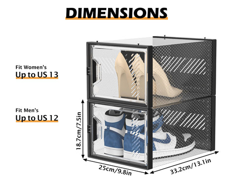 SIMPDIY clear plastic shoe box interior view highlights see-through design