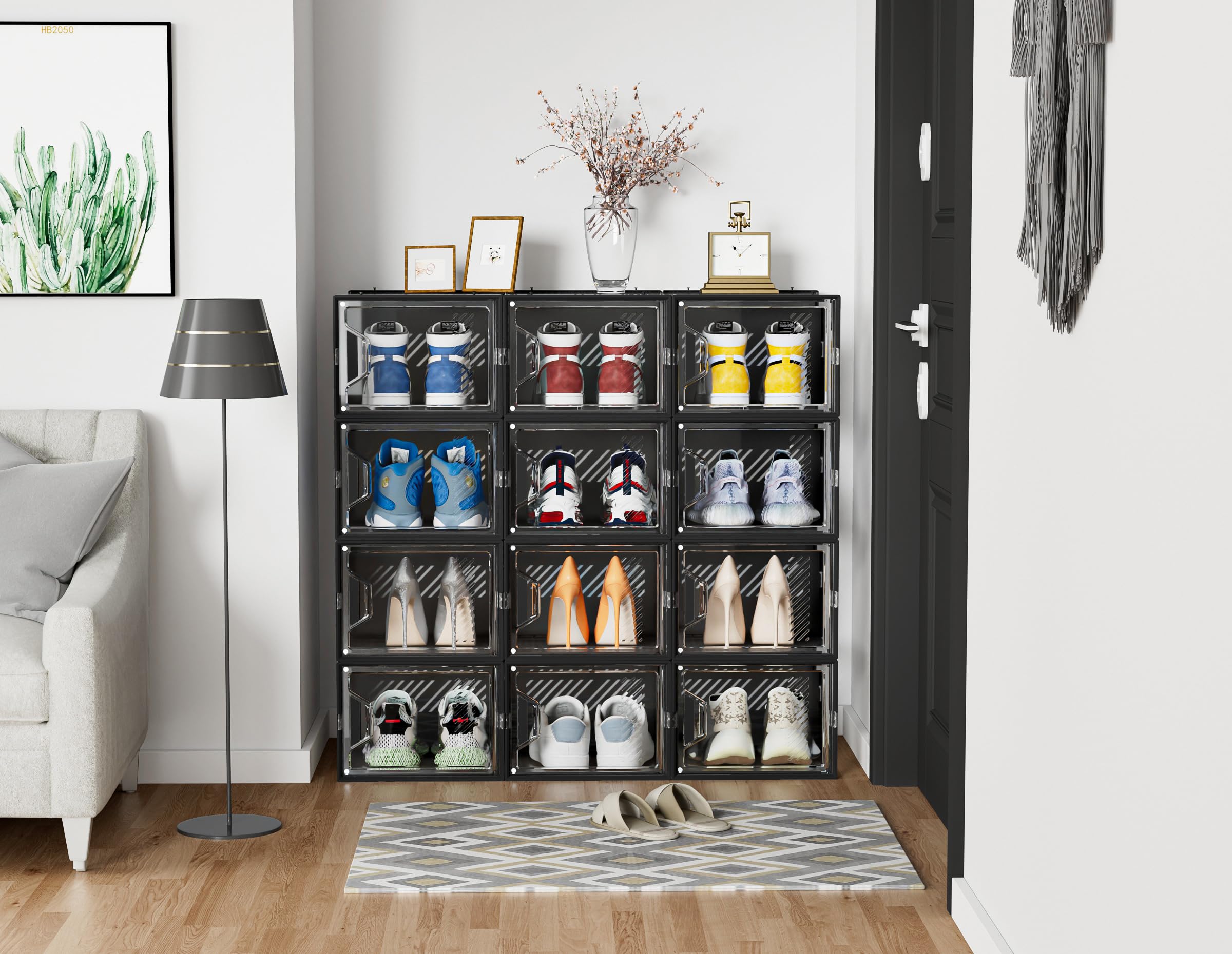 SIMPDIY folding design shoe box demonstrated for flat storage