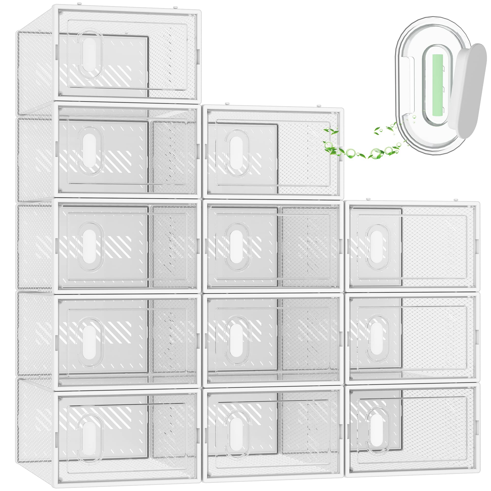 SIMPDIY clear boxes help visualize shoe collection at a glance