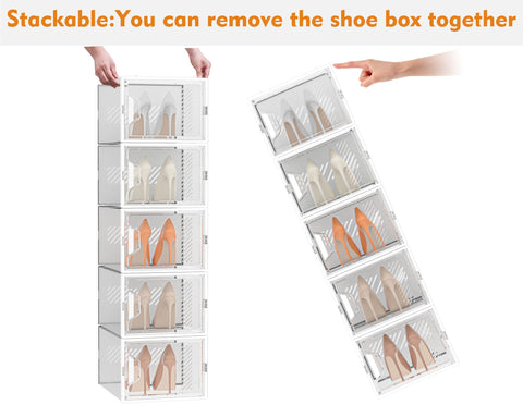 SIMPDIY easy-clean surfaces simplify maintenance of shoe storage boxes.