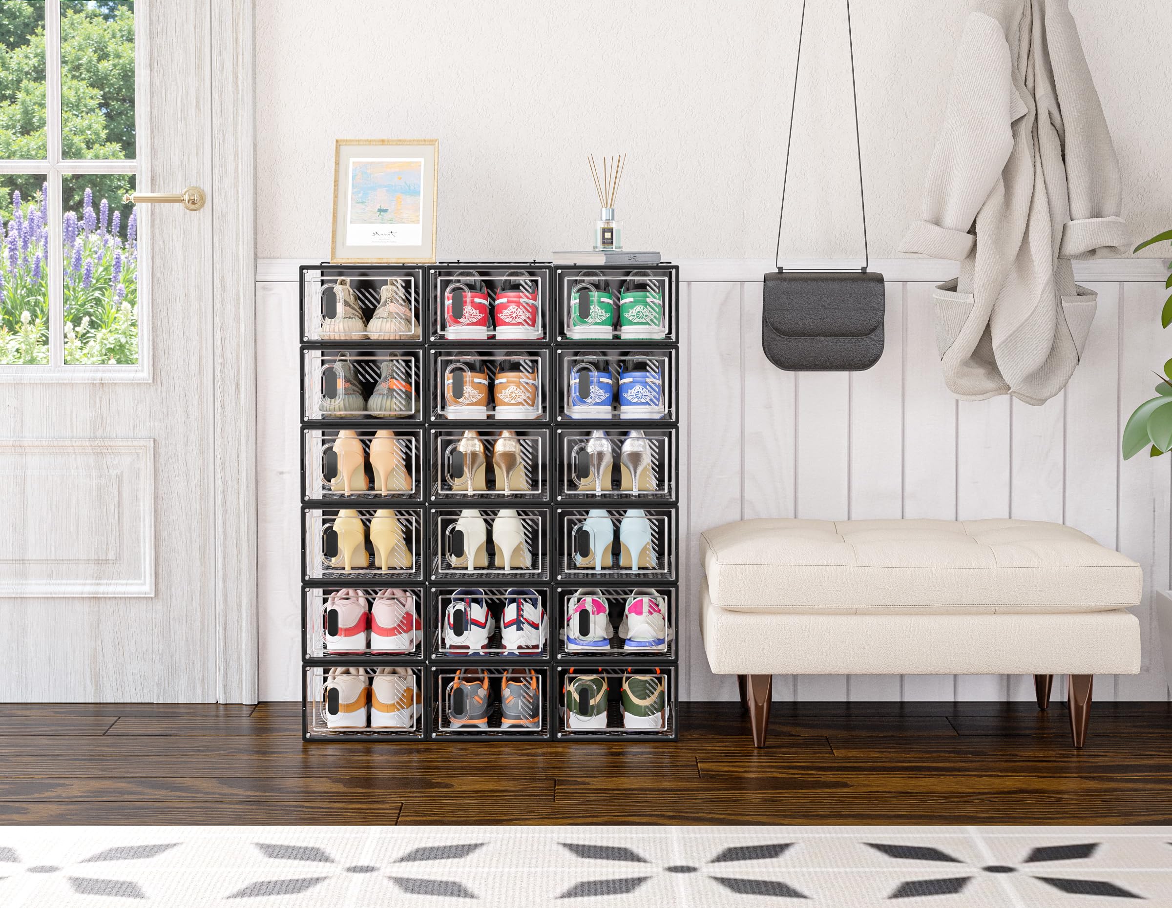 SIMPDIY boxes for sneakers, heels, and flats in a tidy set