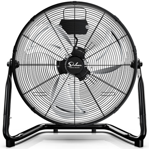 Simple Deluxe 18-Inch industrial floor fan front view delivering powerful airflow for workshops.