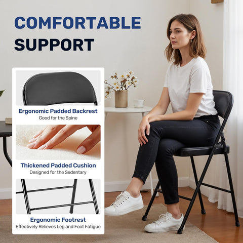 Simple Deluxe 2-Pack folding chair folded storage demonstrates space-saving design