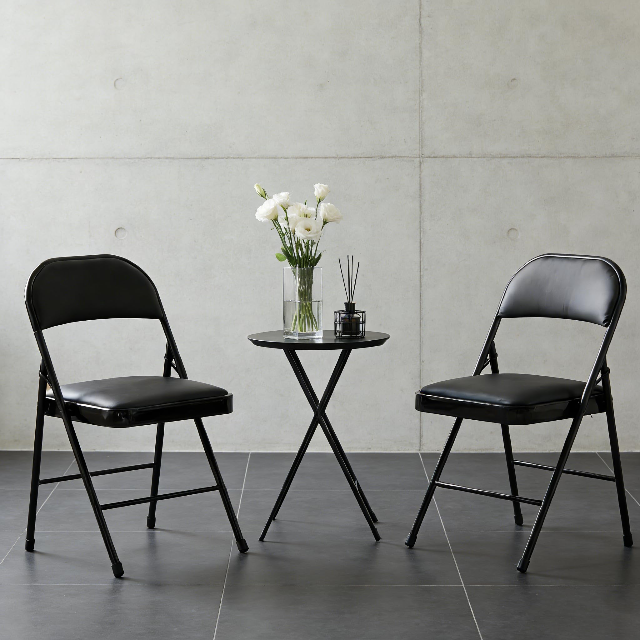 Simple Deluxe 2-Pack folding chair front view for portable event seating