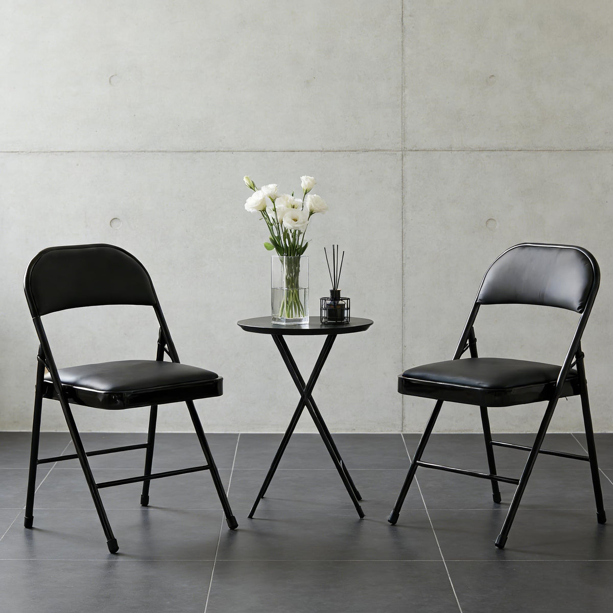 Simple Deluxe 2-Pack folding chair front view for portable event seating