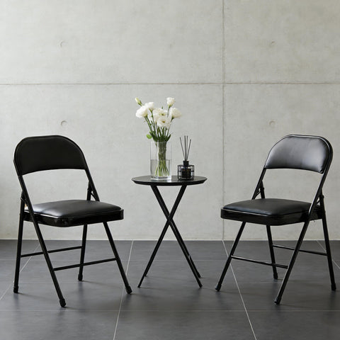 Simple Deluxe 2-Pack folding chair front view for portable event seating