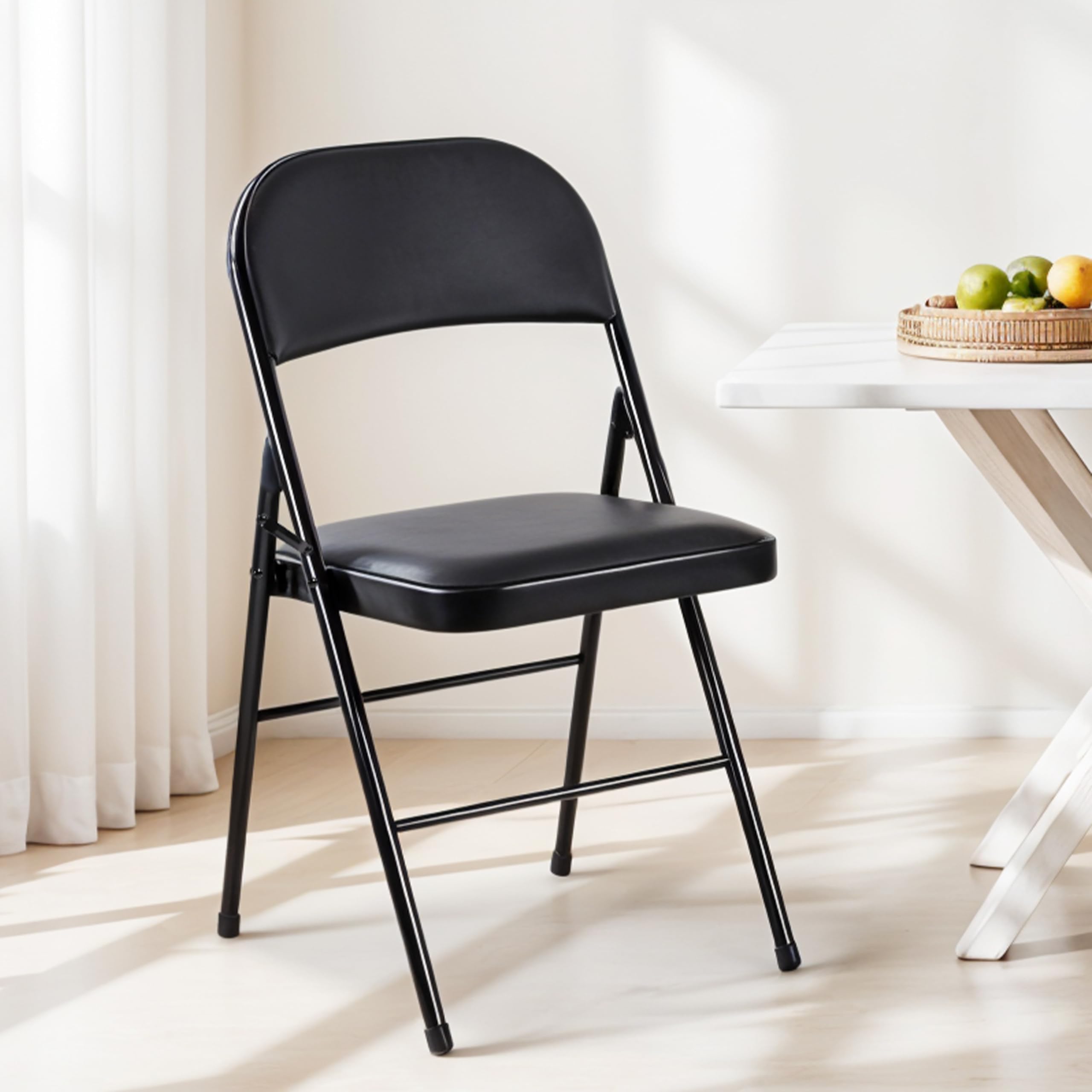 Simple Deluxe 2-Pack folding chair metal frame highlights durable indoor or outdoor use
