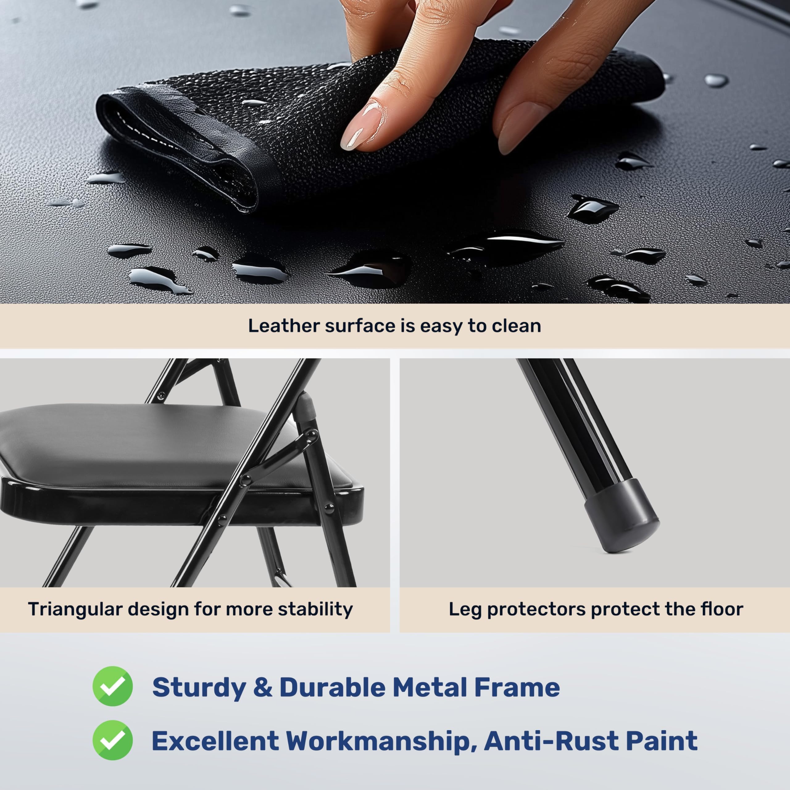 Simple Deluxe 2-Pack folding chair padding closeup emphasizes comfortable support