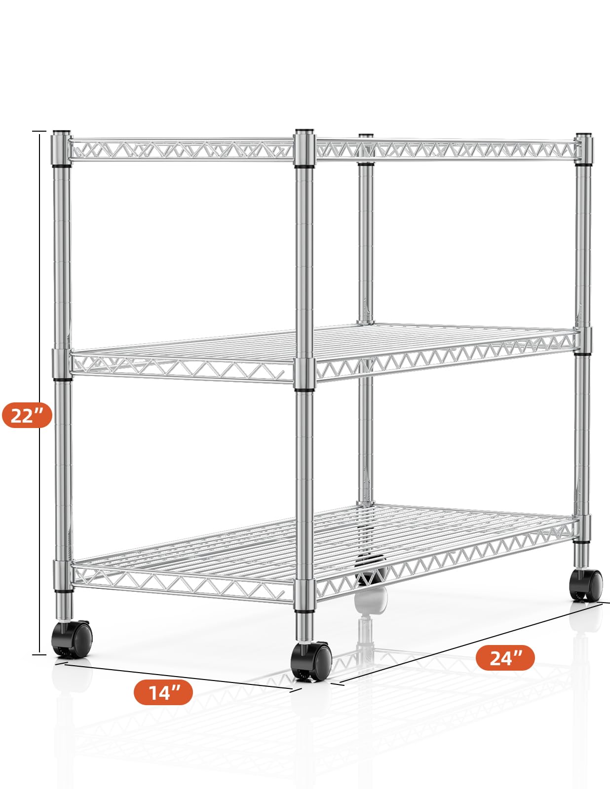 Simple Deluxe chrome finish adds a clean professional look to pantry or garage.