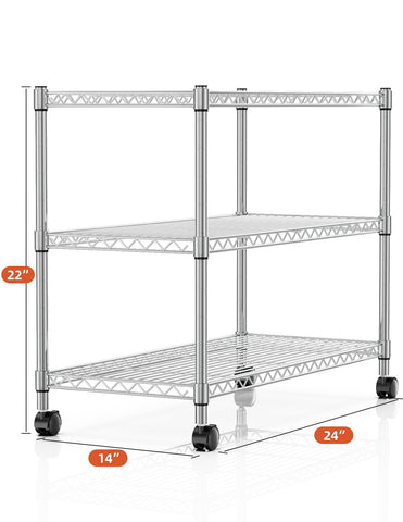 Simple Deluxe chrome finish adds a clean professional look to pantry or garage.