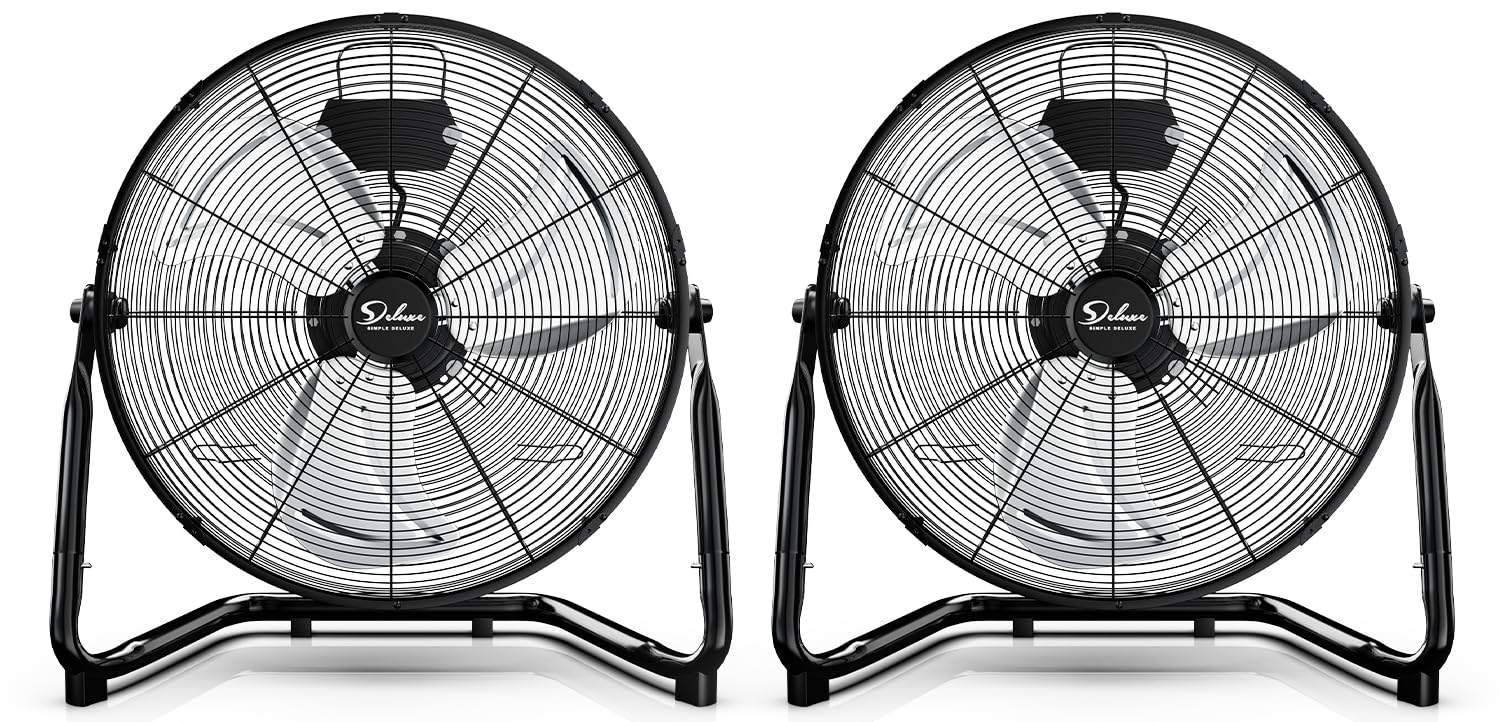 Simple Deluxe Comfort Zone Cradle 12-inch fan front view with strong airflow.