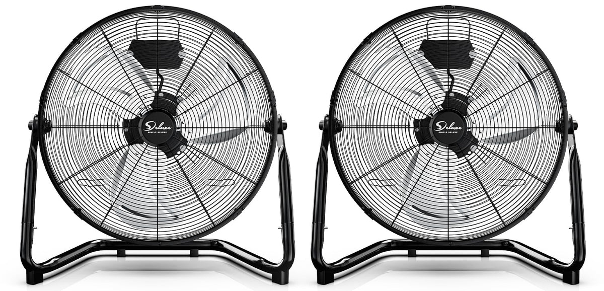 Simple Deluxe Comfort Zone Cradle 12-inch fan front view with strong airflow.