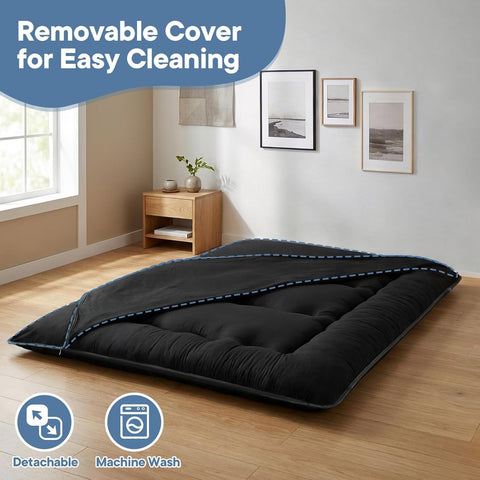 Simple Deluxe diamond-stitched tatami surface for durable, even support.