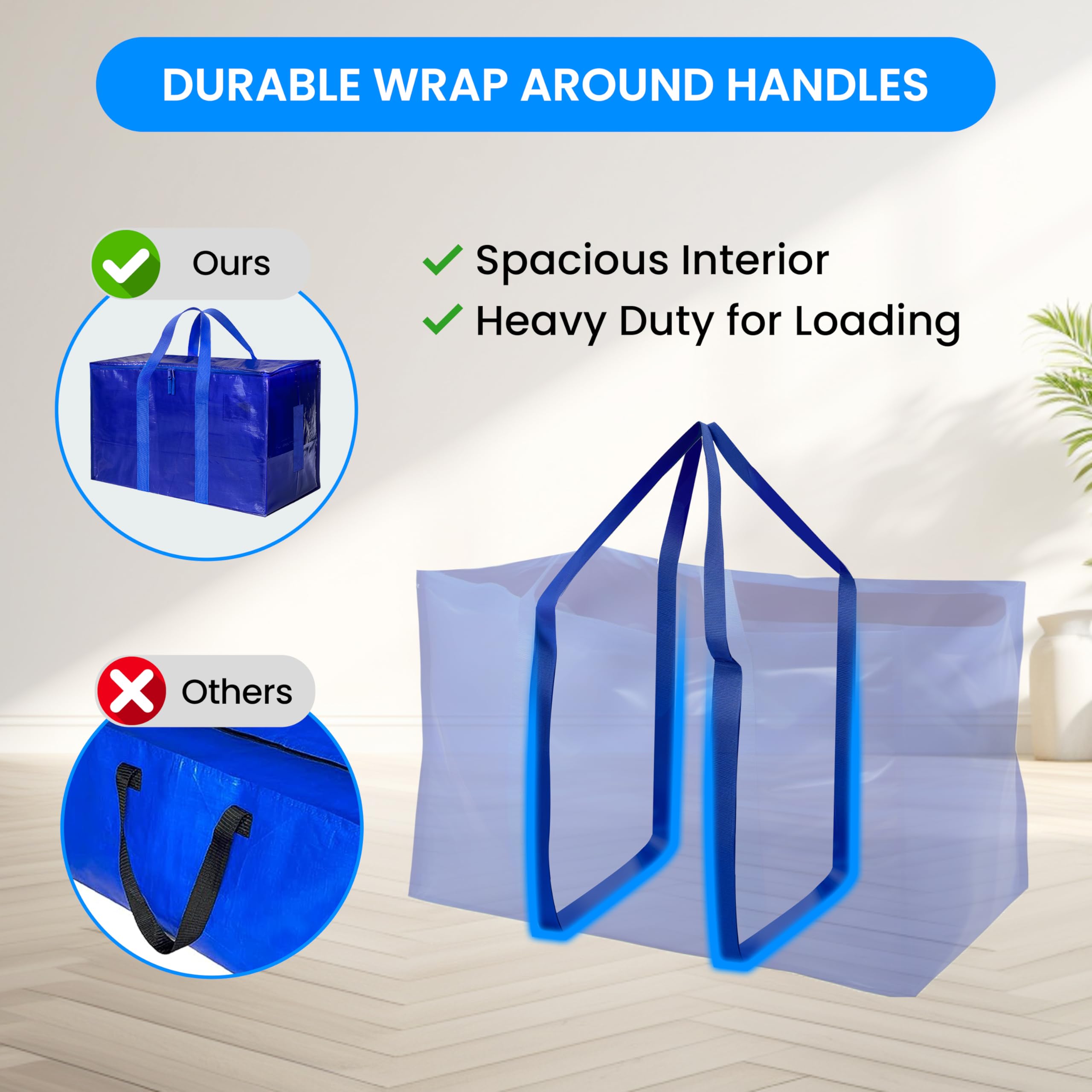 Simple Deluxe fold-flat design helps you store bags compactly when not in use.