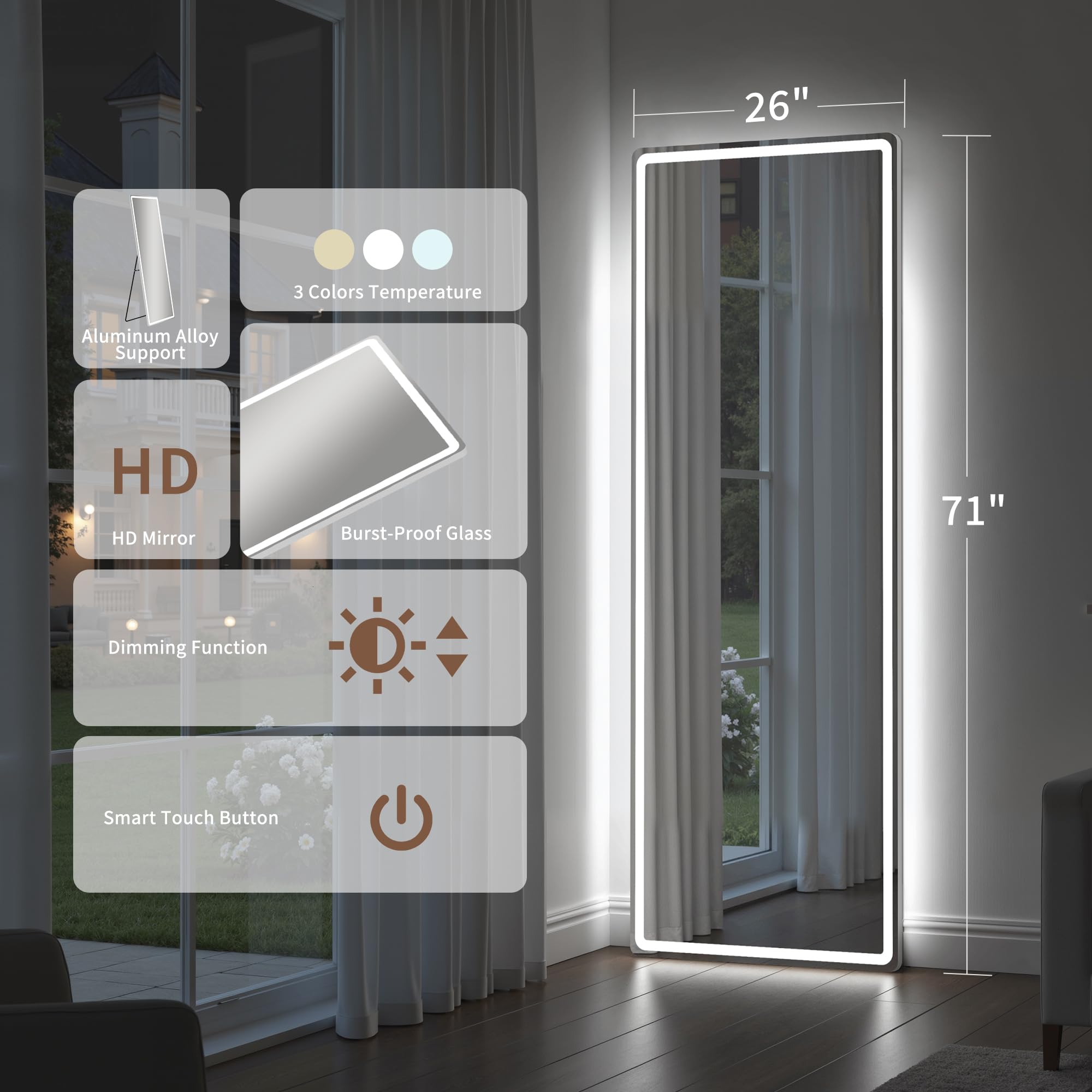 Simple Deluxe HD mirror delivers clear imaging for grooming and skincare.