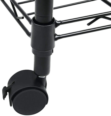 Simple Deluxe shelving unit fully loaded demonstrates high capacity per shelf