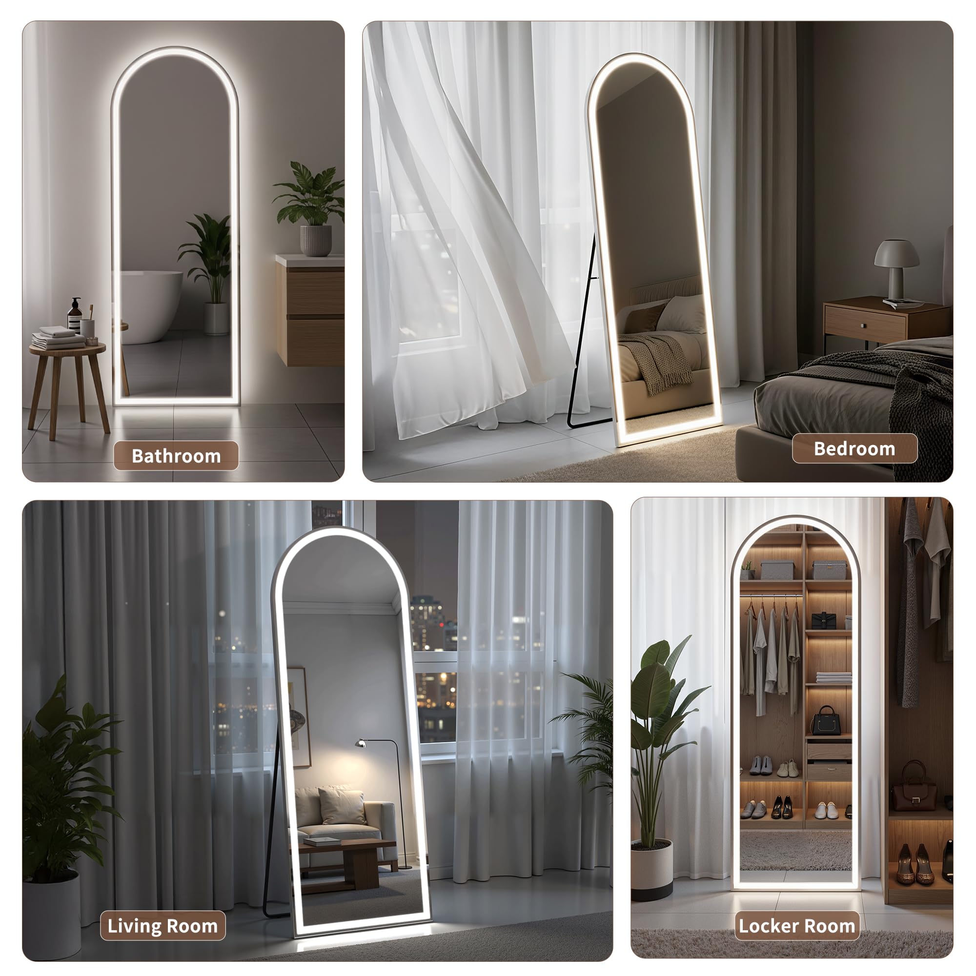 Simple Deluxe tempered glass full-length reflection for bedrooms and dressing spaces.