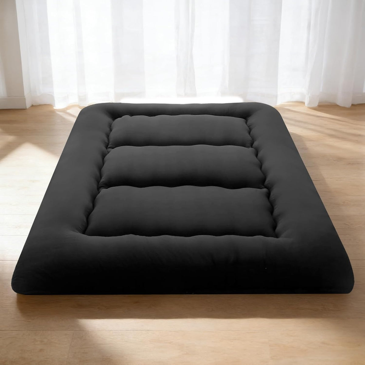 Simple Deluxe twin tatami mattress foldable 4-inch cover, easy care and portability.