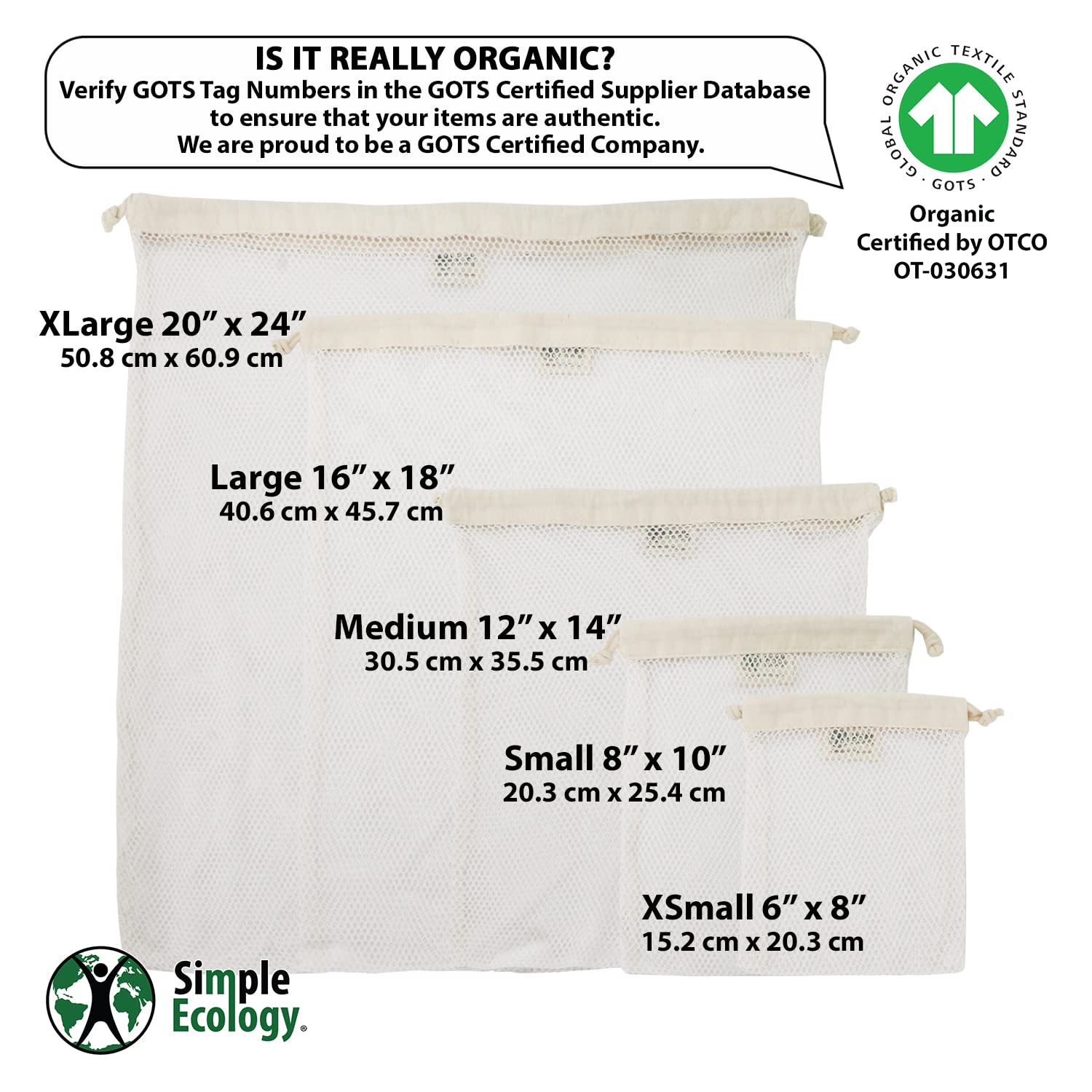 Simple Ecology mesh bag for delicates with double drawstring eases opening during washing