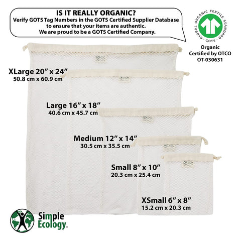 Simple Ecology mesh bag for delicates with double drawstring eases opening during washing
