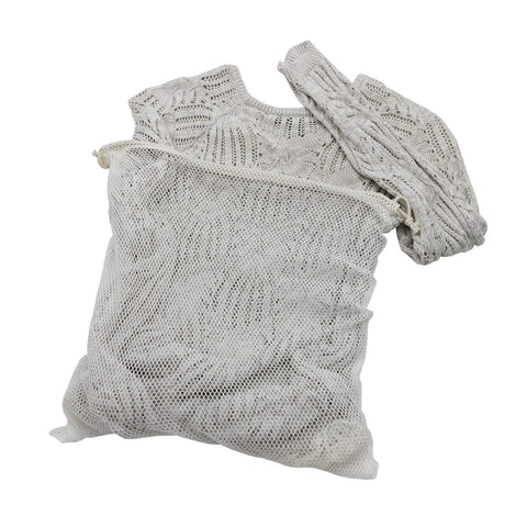 Simple Ecology mesh laundry bag detail emphasizing breathable fabric and durability