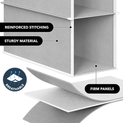 Simple Houseware gray organizer folded flat for easy packing during travel.