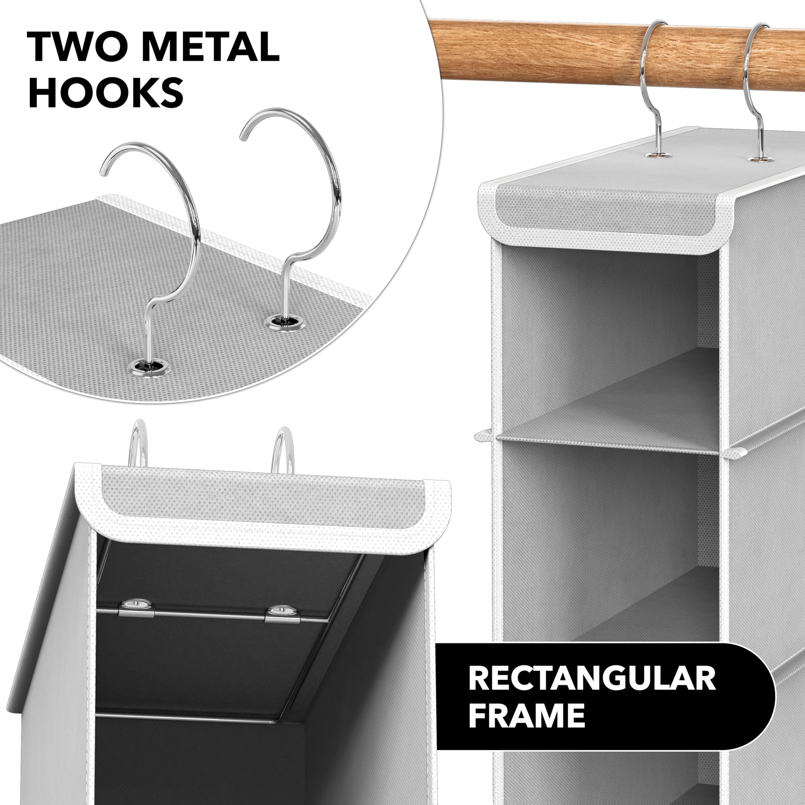 Simple Houseware 10-tier system supports up to 20 lbs total capacity.