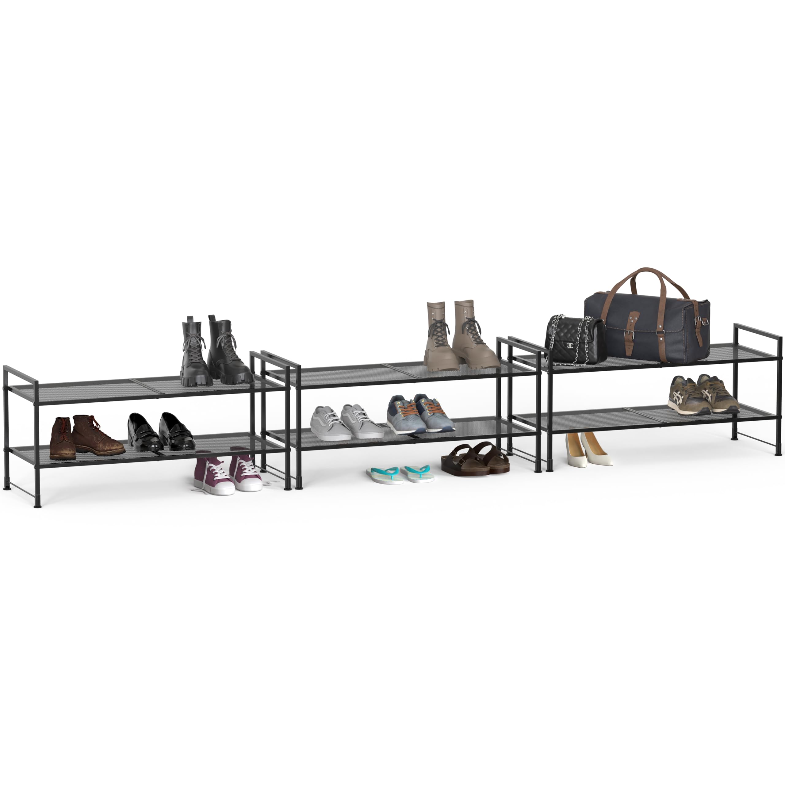 Simple Houseware lower shelf supports slippers and keeps footwear neatly organized.