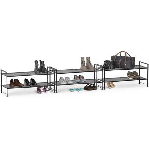 Simple Houseware lower shelf supports slippers and keeps footwear neatly organized.