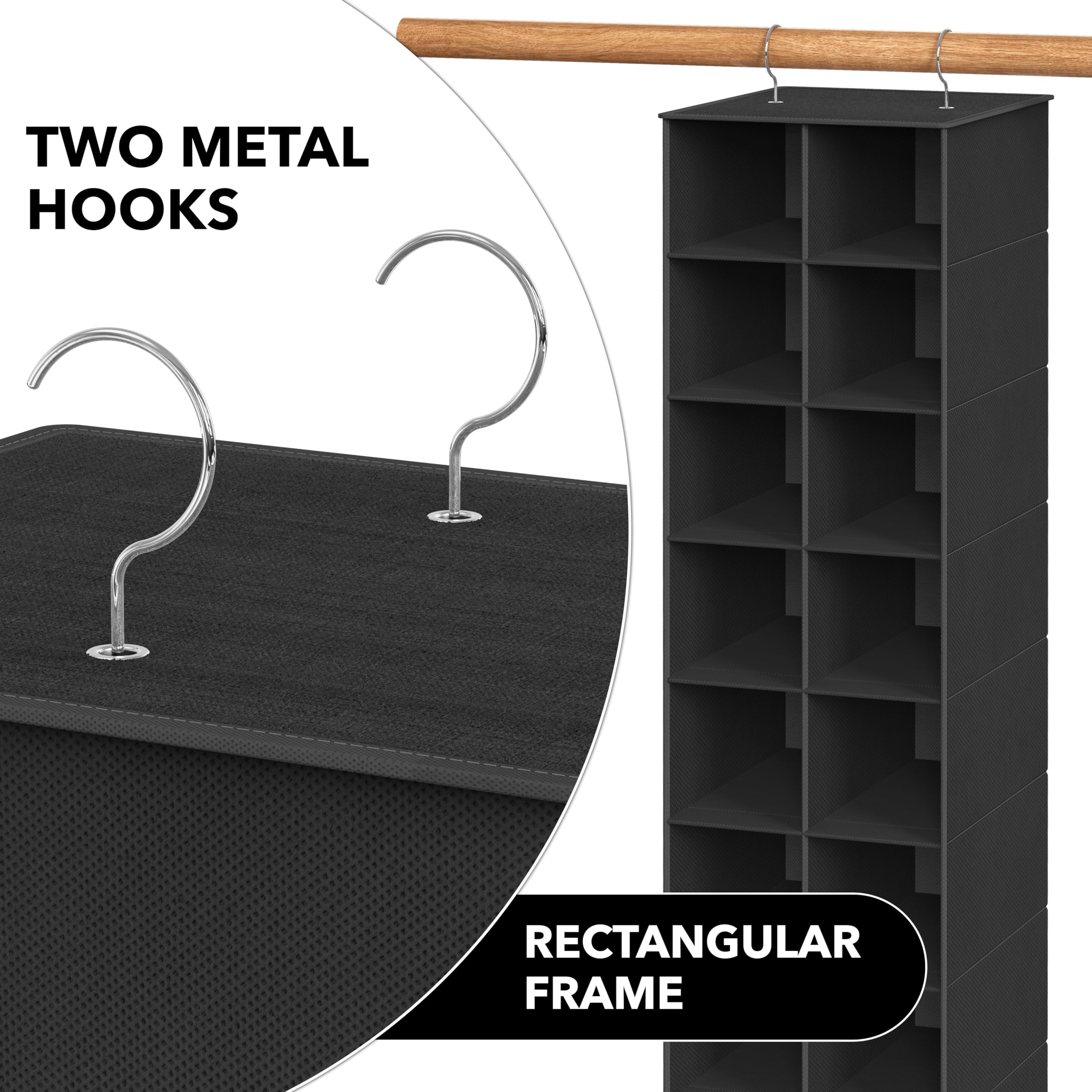 Simple Houseware folds flat design shown for seasonal closet storage