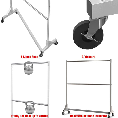 Simple Houseware 3-inch casters enable smooth mobility across rooms