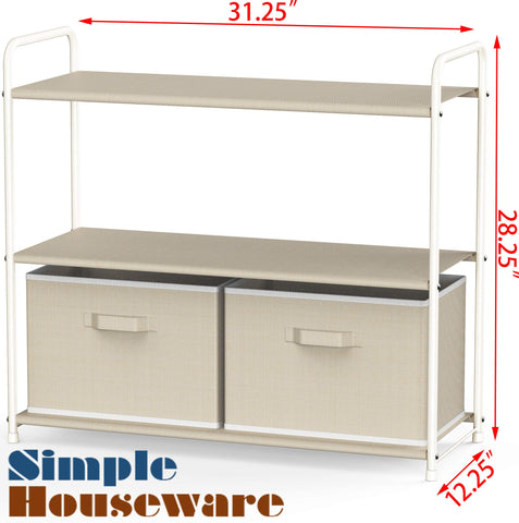 Simple Houseware 3-Tier Storage with drawers keeping toys and clothes neatly tucked away.