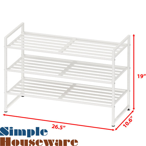 Simple Houseware 3-tier-shoe-storage-organization creates neat hallway displays.