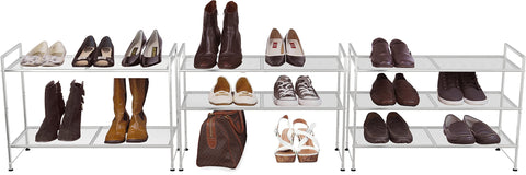  Simple Houseware shoe rack side view shows durable metal construction
